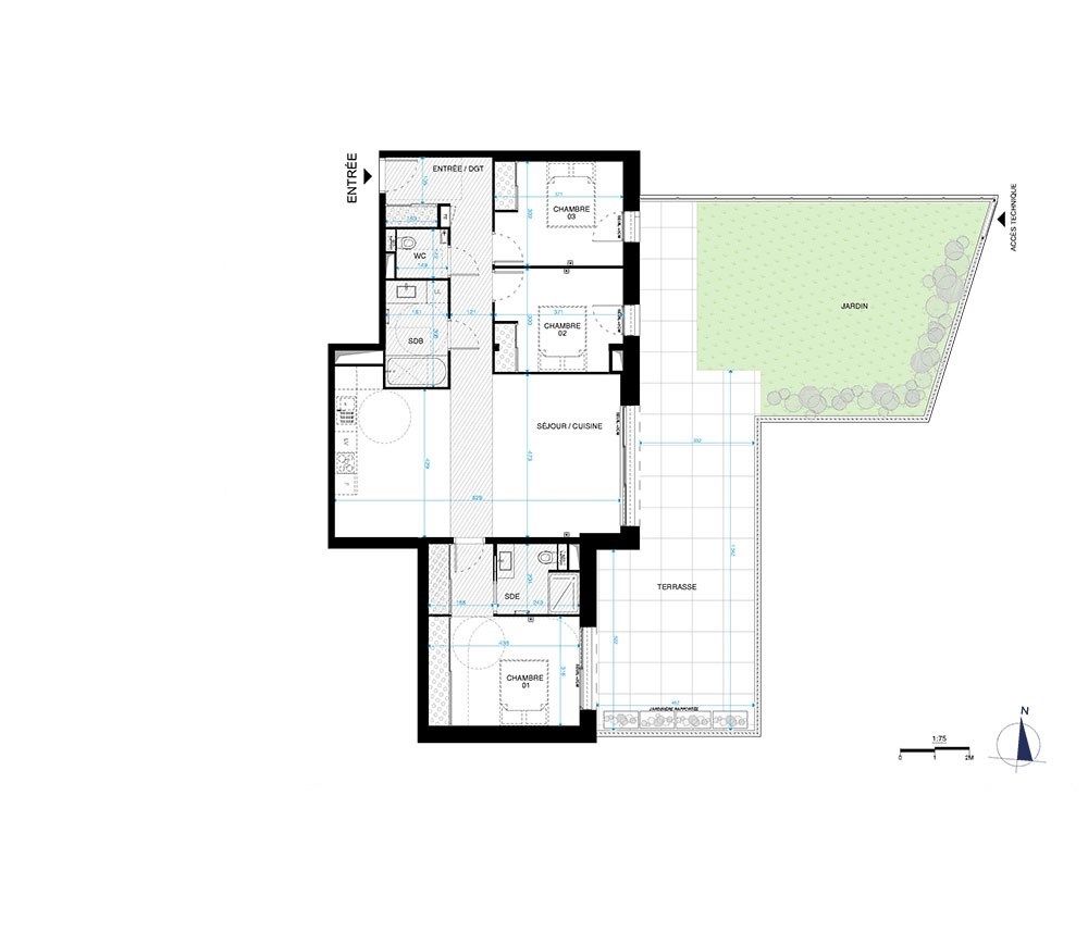 appartement 4 Pièces en vente sur ST CLEMENT DE RIVIERE (34980)