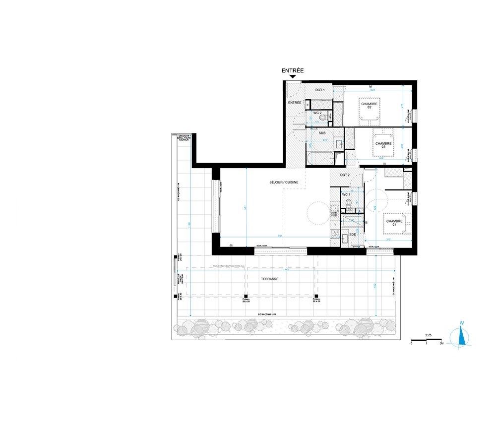 appartement 4 Pièces en vente sur ST CLEMENT DE RIVIERE (34980)