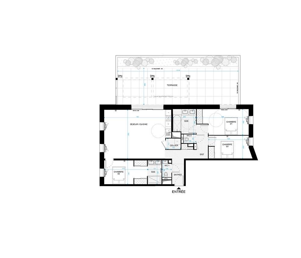 appartement 4 Pièces en vente sur ST CLEMENT DE RIVIERE (34980)