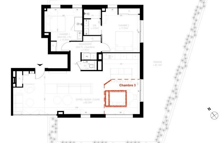 appartement 4 Pièces en vente sur MONTPELLIER (34090)